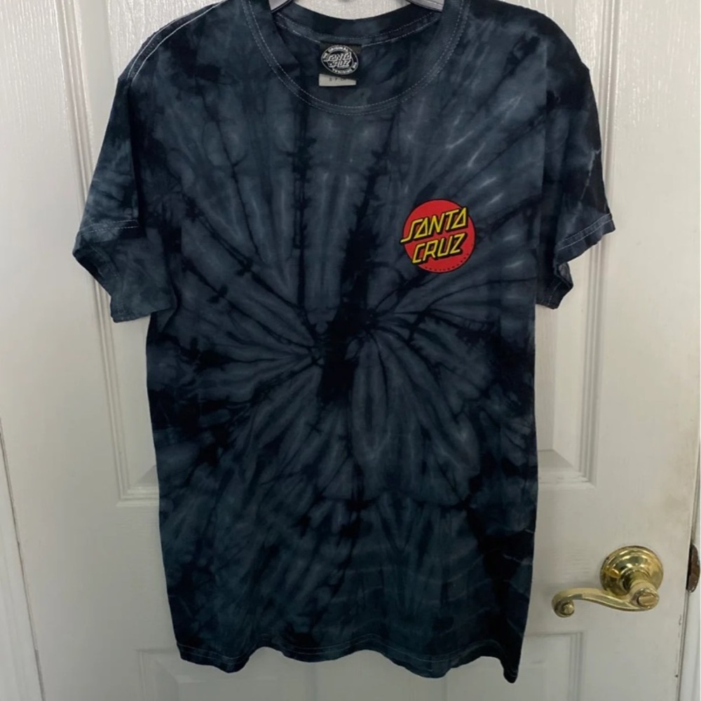 Dark blue tye dye Santa Cruz short sleeve tee